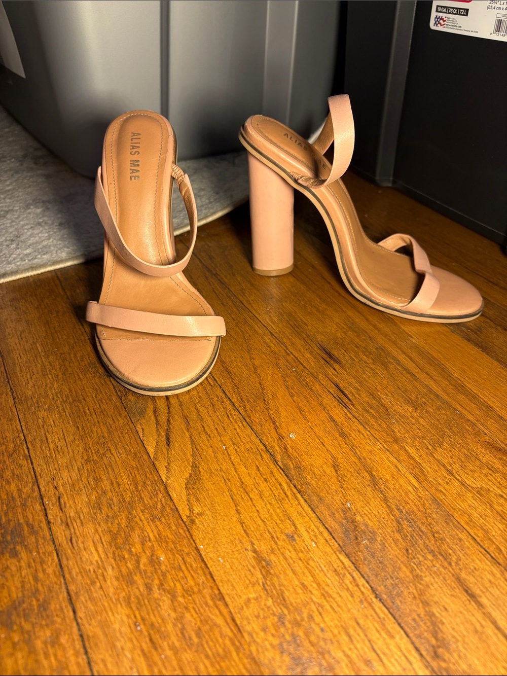 Alias Mae Blush Two-Strap Block Heel Sandals